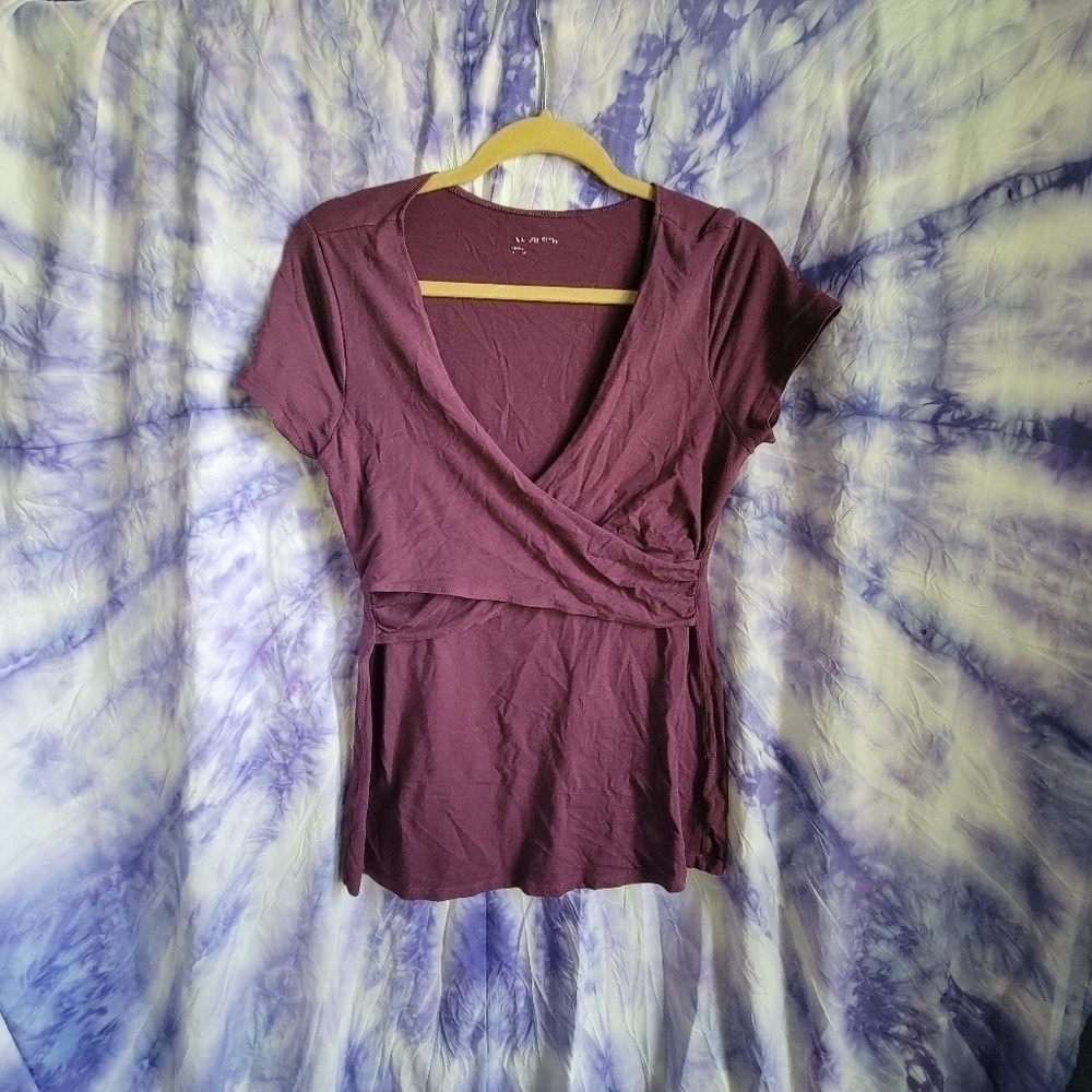 Tart Maternity Women's Purple Crossover Maternity Top Size Small- Medium